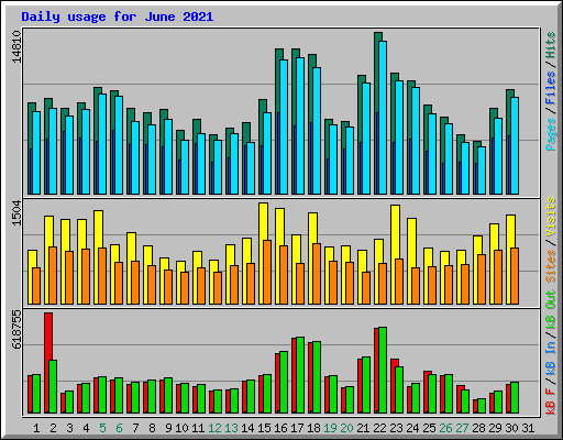 Daily usage for June 2021