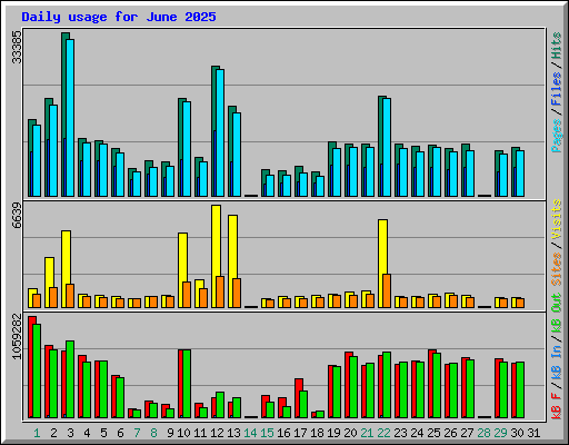 Daily usage for June 2025