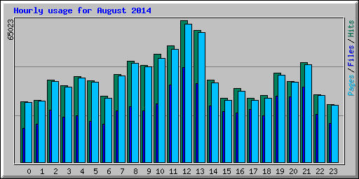 Hourly usage for August 2014