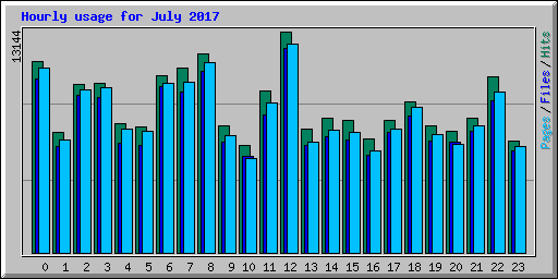 Hourly usage for July 2017