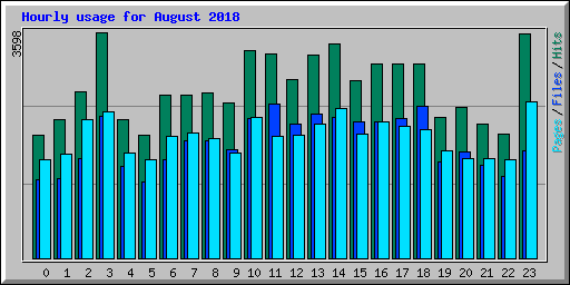 Hourly usage for August 2018